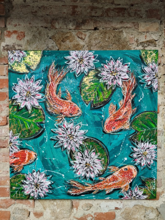 V toku radostí, šťastia a hojnosti 100x100cm